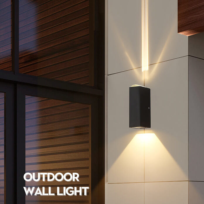 Black Aluminum Wall Sconce with Dual LED Glow