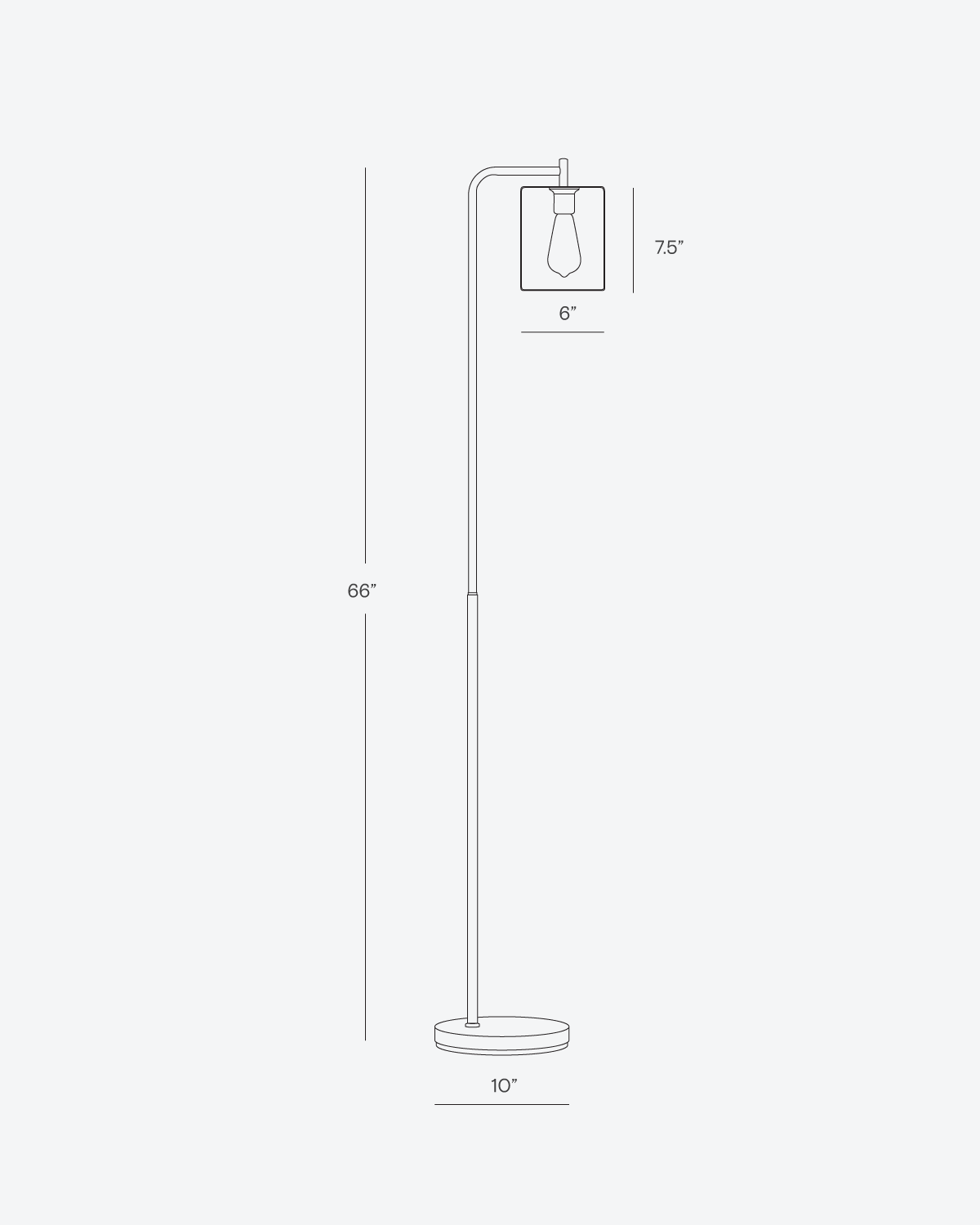 Modern Brass Floor Lamp with Glass Pendant