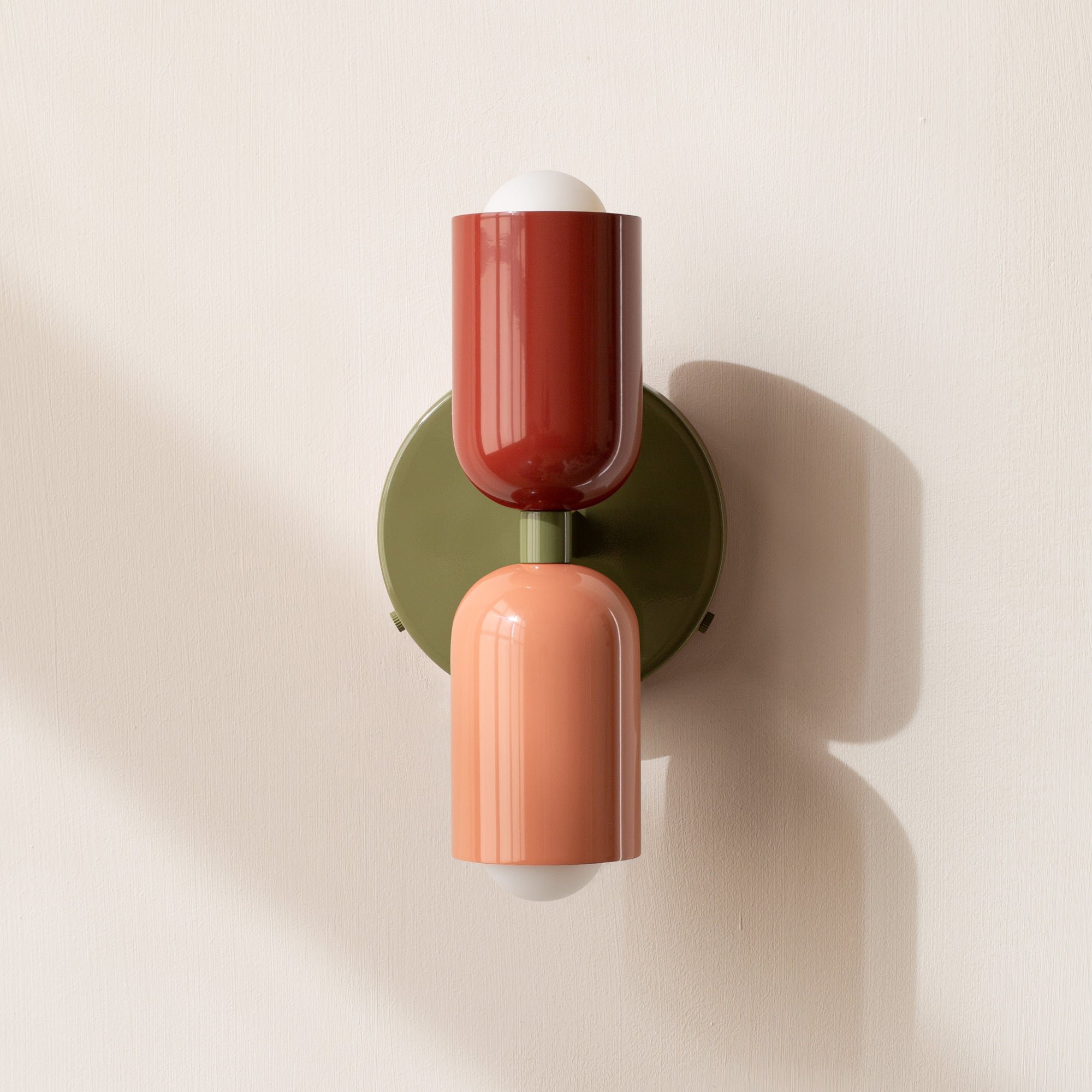 Modern Iron Wall Sconce with Dual Cylinders