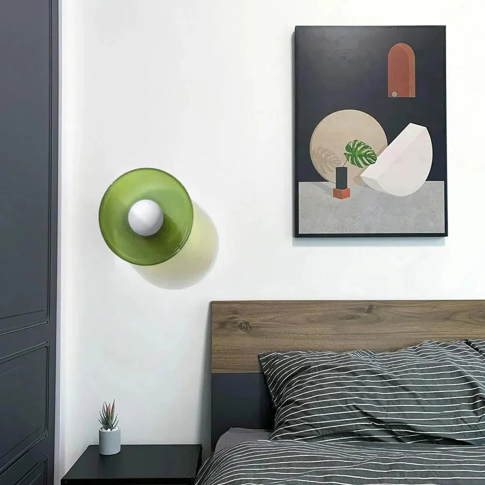 Nordic Glass Disc Wall Light with LED Glow