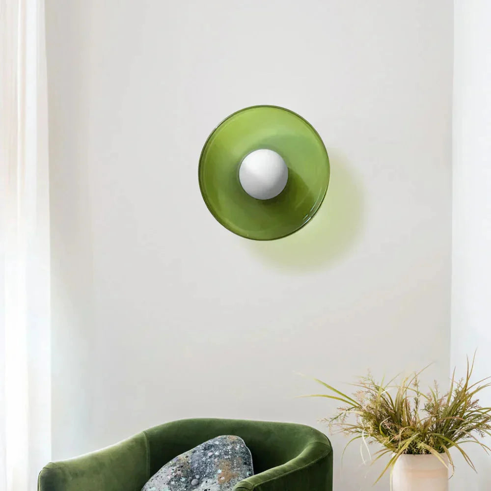 Modern Glass Disc Light with Dual Mounting