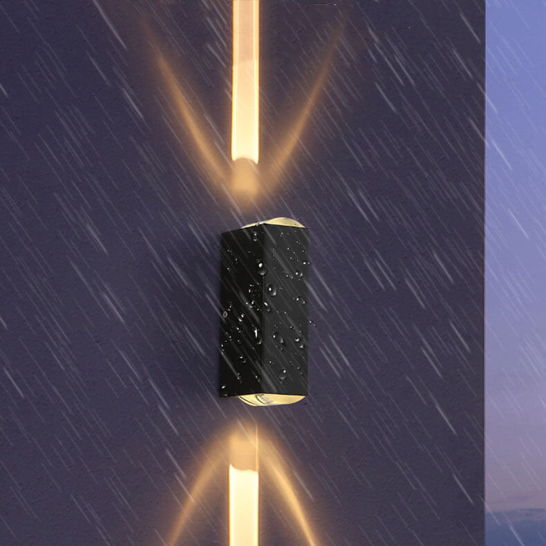 Black Aluminum Wall Sconce with Dual LED Glow