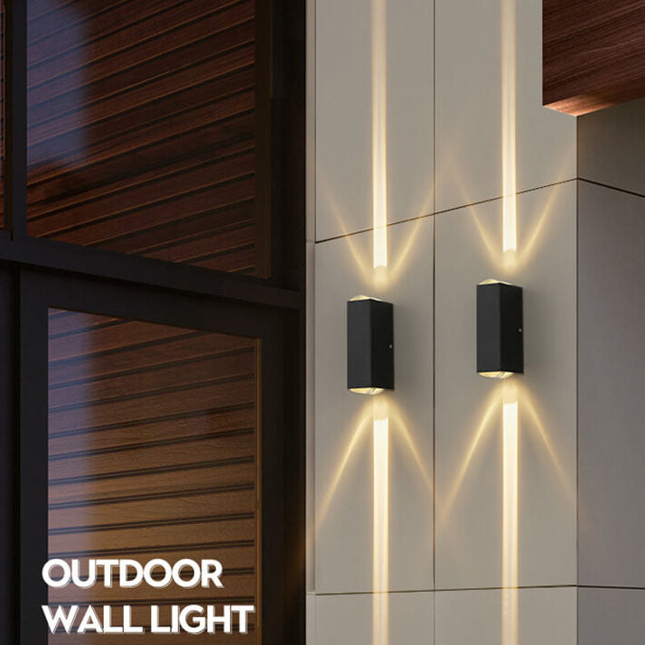 Black Aluminum Wall Sconce with Dual LED Glow