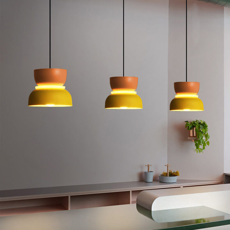 Nordic Zinc Dome Pendant Light with Dual Tone