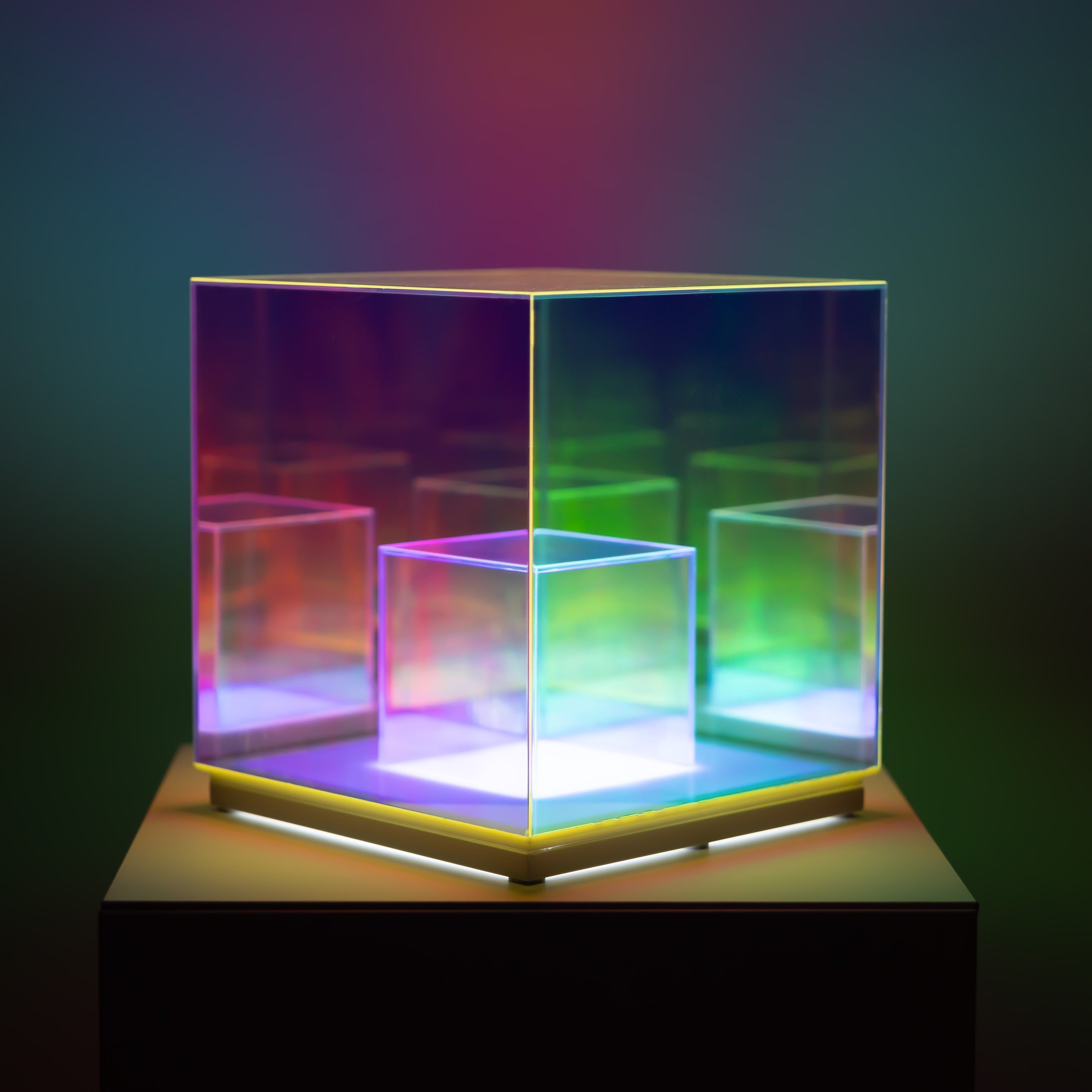 Prismatic Acrylic Cube Table Lamp with RGB