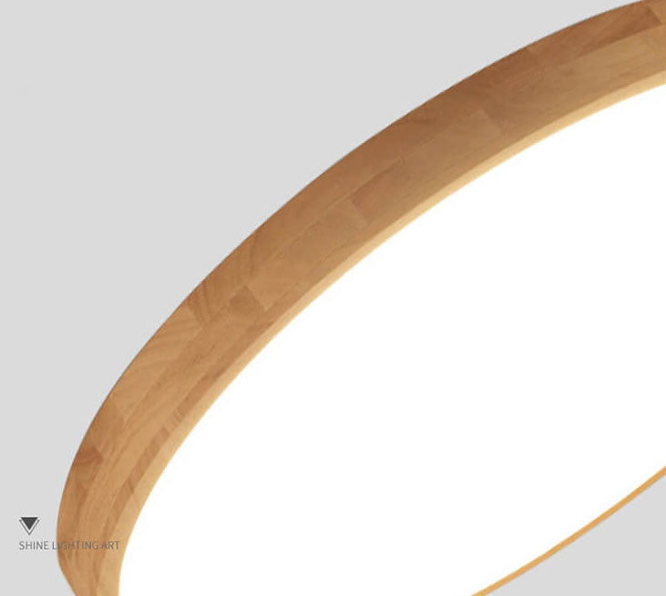 Solid Wood LED Flush Mount with Slim Profile