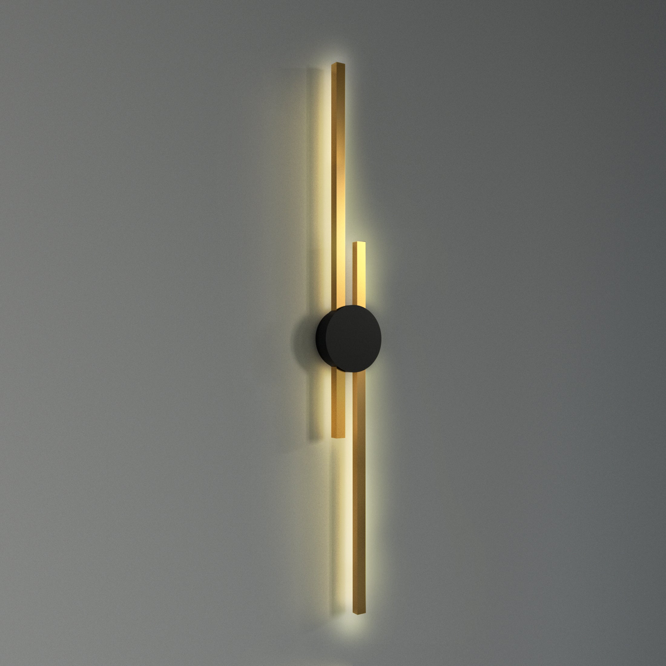 Brass Linear Wall Sconce with Dimmable Glow