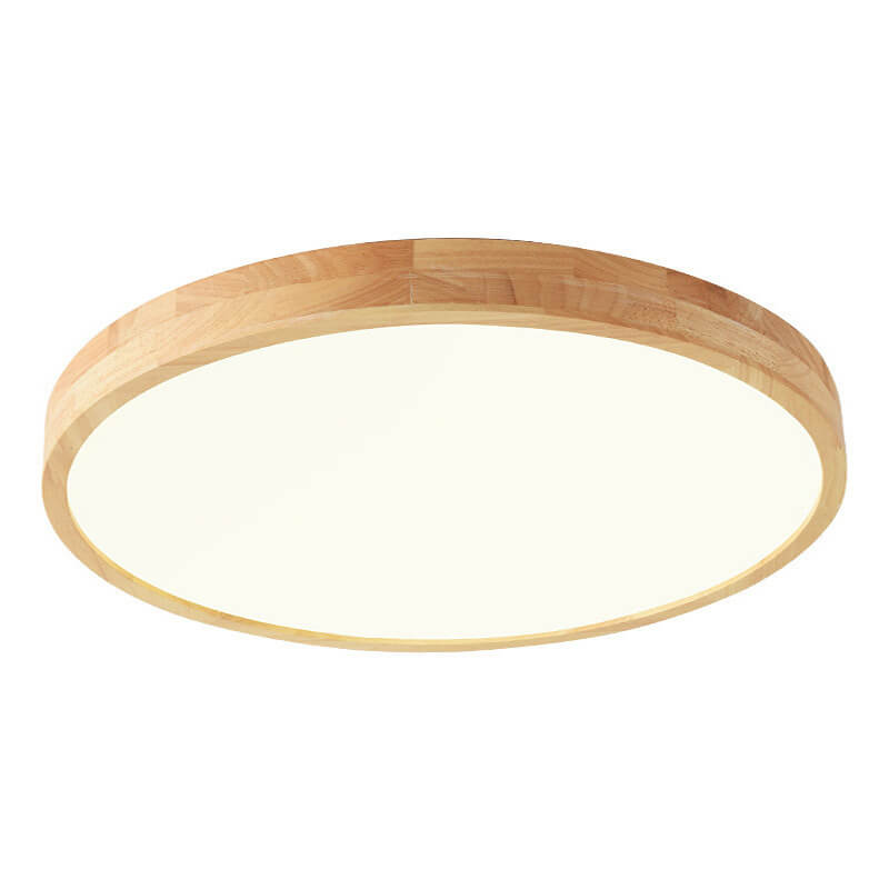 Solid Wood LED Flush Mount with Slim Profile