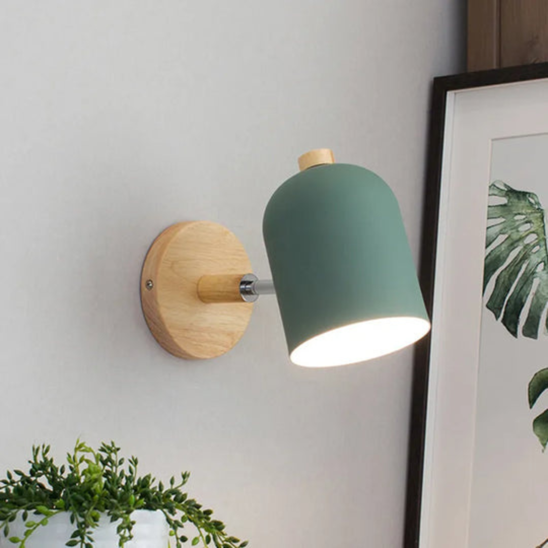 Scandinavian Wood LED Wall Sconce Color Shade