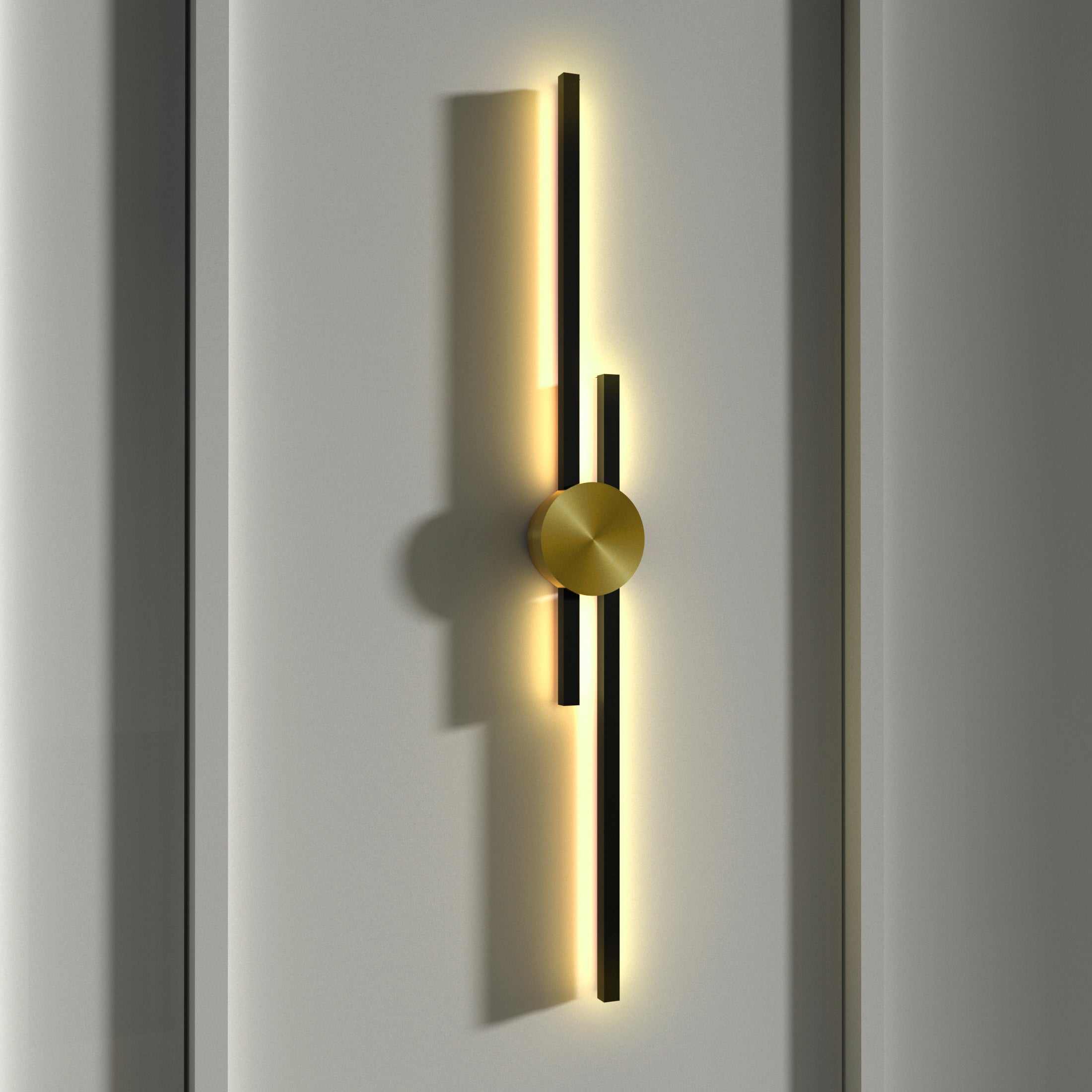 Brass Linear Wall Sconce with Dimmable Glow