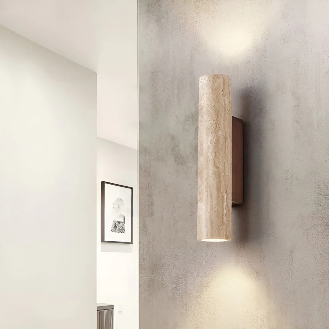 Travertine Wall Sconce with Up and Down Glow