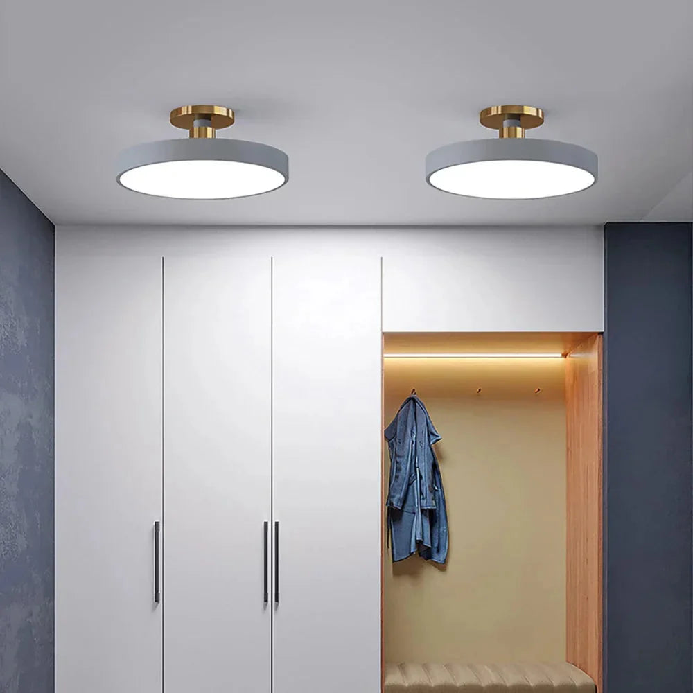 Modern Brass LED Ceiling Light with Acrylic