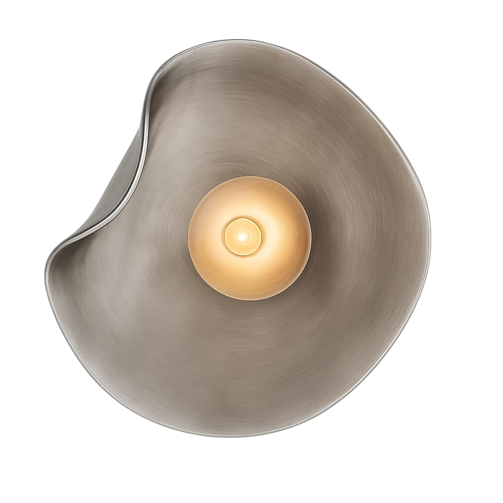 Japandi Glass Wall Sconce with Curved Shade