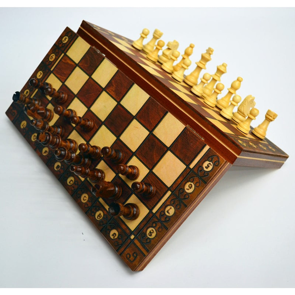 3 In 1 Chess Set Folding Magnetic Wooden Travel Game - Image 1