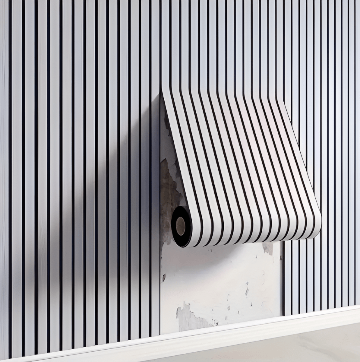 3D Wood-Effect Wall Panel with Peel-and-Stick