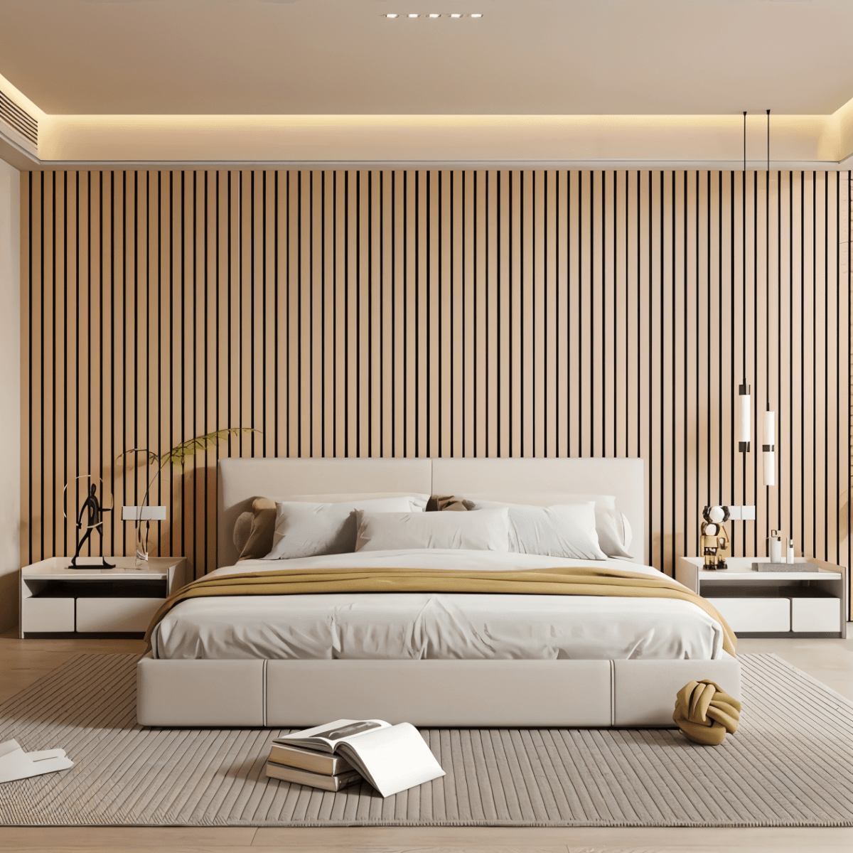 3D Wood-Effect Wall Panel with Peel-and-Stick
