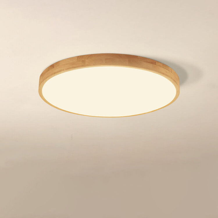 Solid Wood LED Flush Mount with Slim Profile