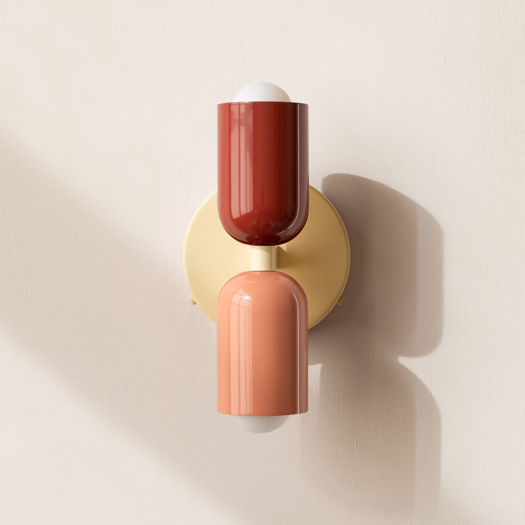 Modern Iron Wall Sconce with Dual Cylinders