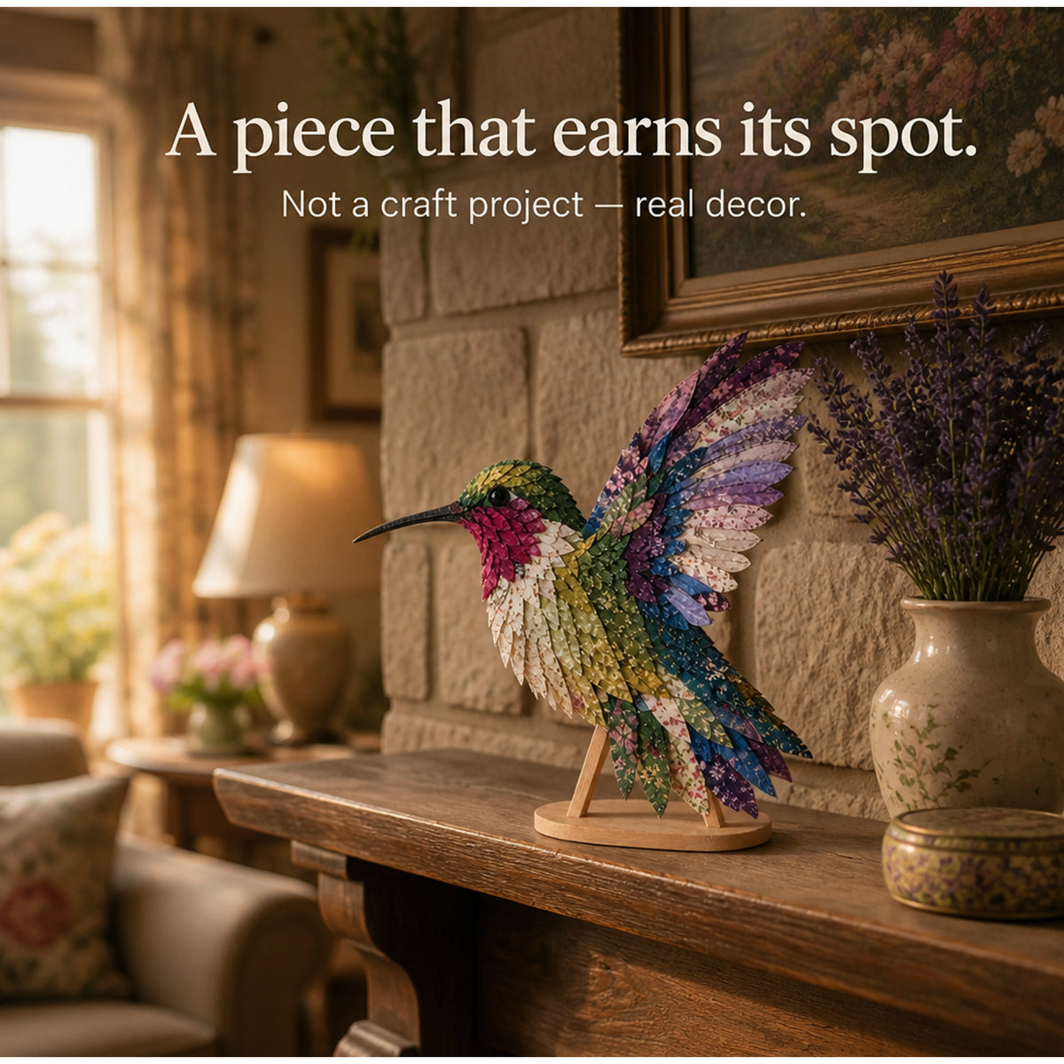 3D Fabric Patchwork Bird Kit No-Sew Layered Textured Wingmend Craft - Image 16