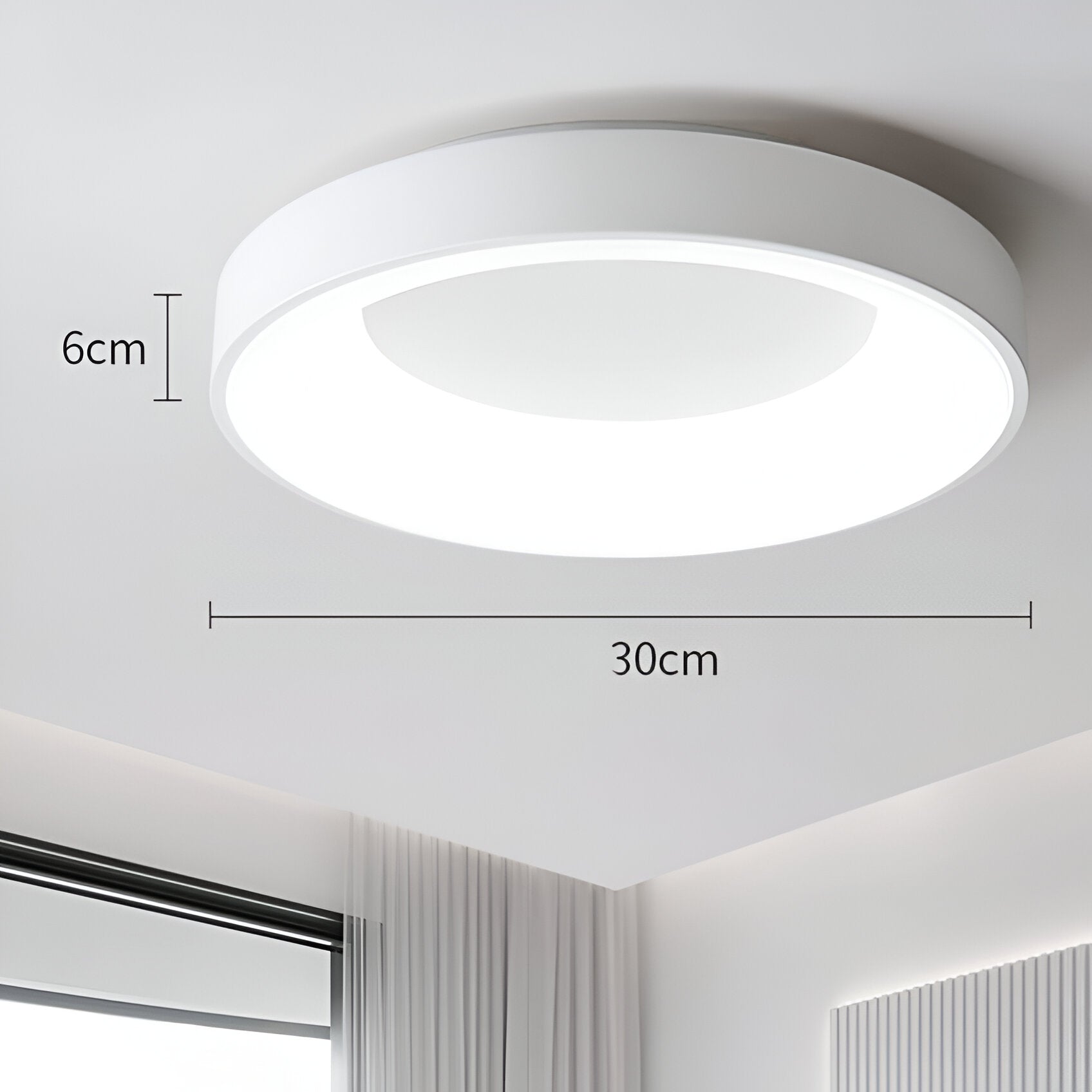Nordic Round LED Ceiling Light with Soft Halo