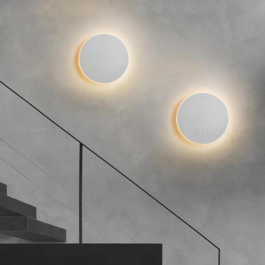 Modern Round LED Wall Sconce with Halo Glow