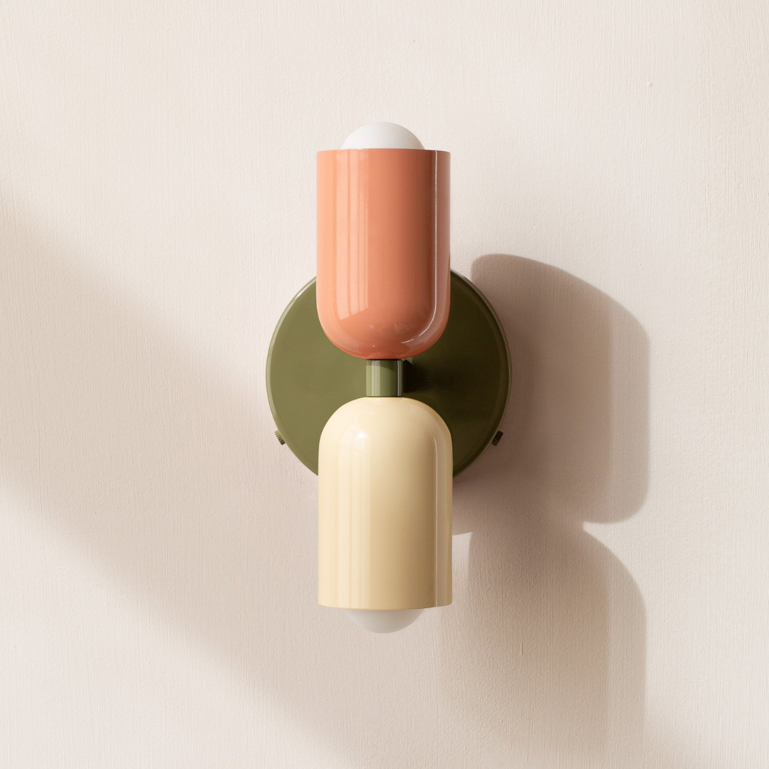 Modern Iron Wall Sconce with Dual Cylinders