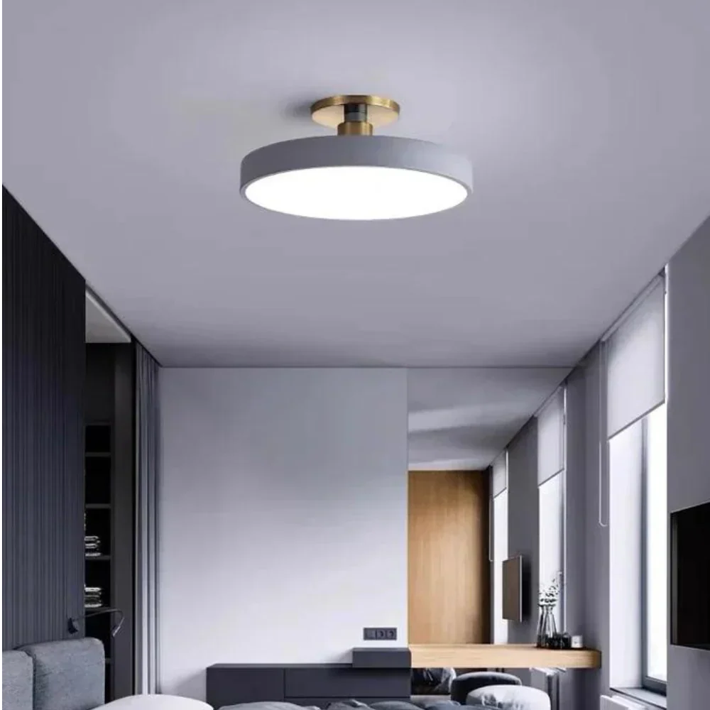Modern Brass LED Ceiling Light with Acrylic