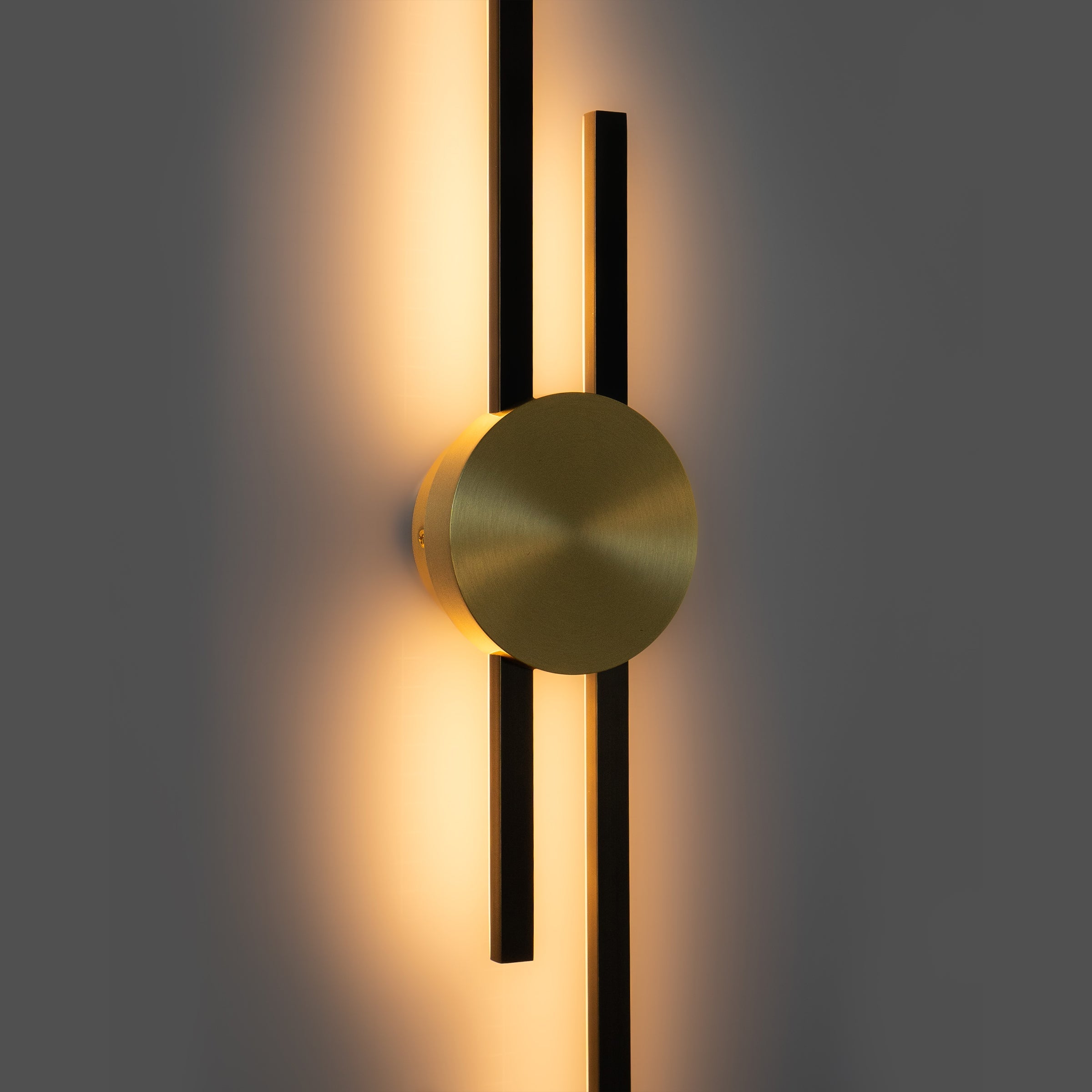 Brass Linear Wall Sconce with Dimmable Glow