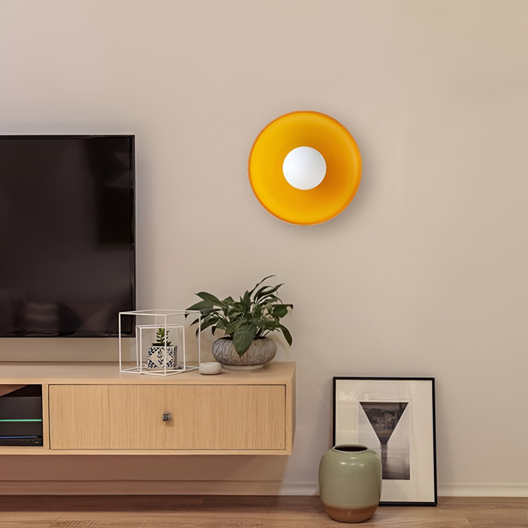 Modern Glass Disc Light with Dual Mounting