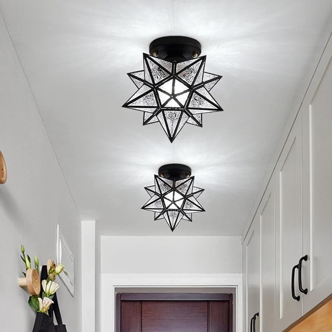 Modern Geometric Star Ceiling Light with LED