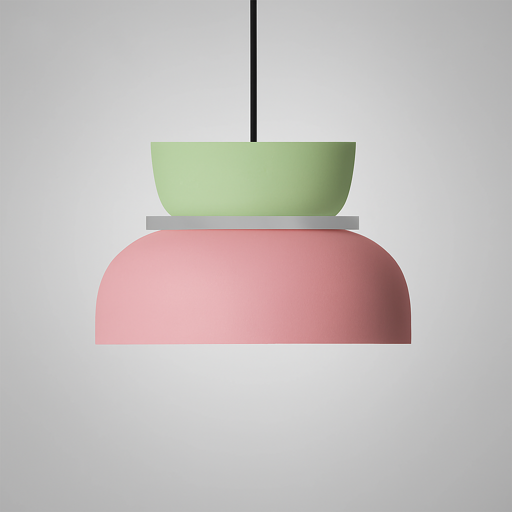 Nordic Zinc Dome Pendant Light with Dual Tone