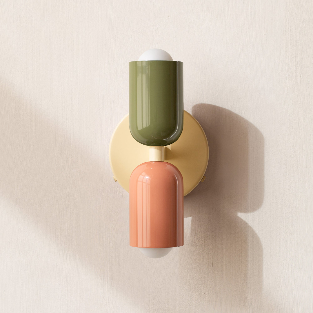 Modern Iron Wall Sconce with Dual Cylinders