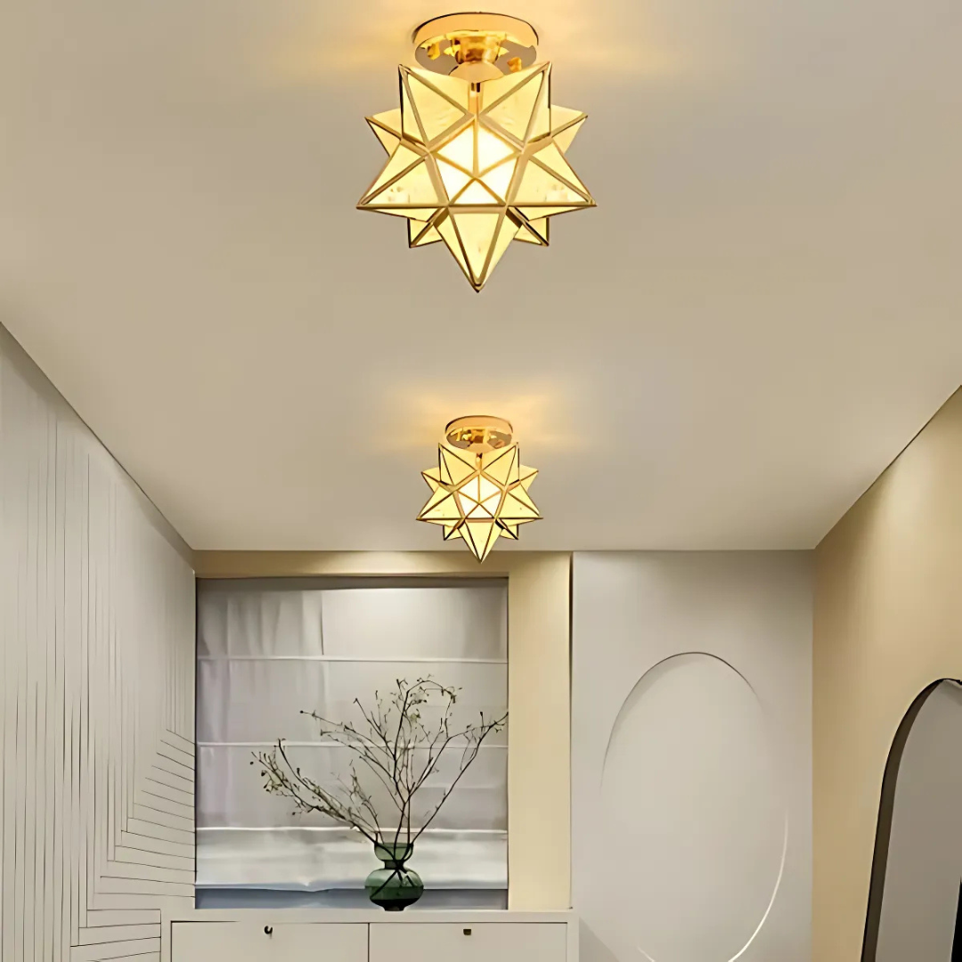 Modern Geometric Star Ceiling Light with LED