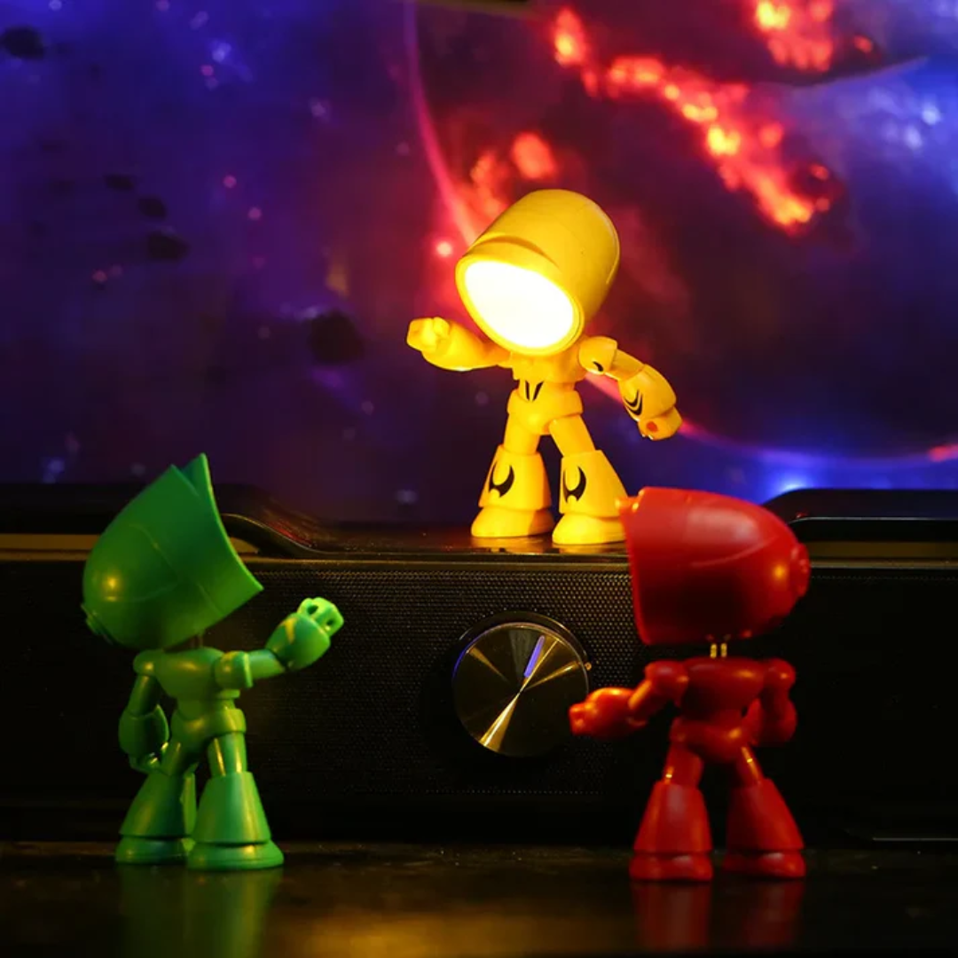 Plastic Robot LED Table Lamp with Hooded Head