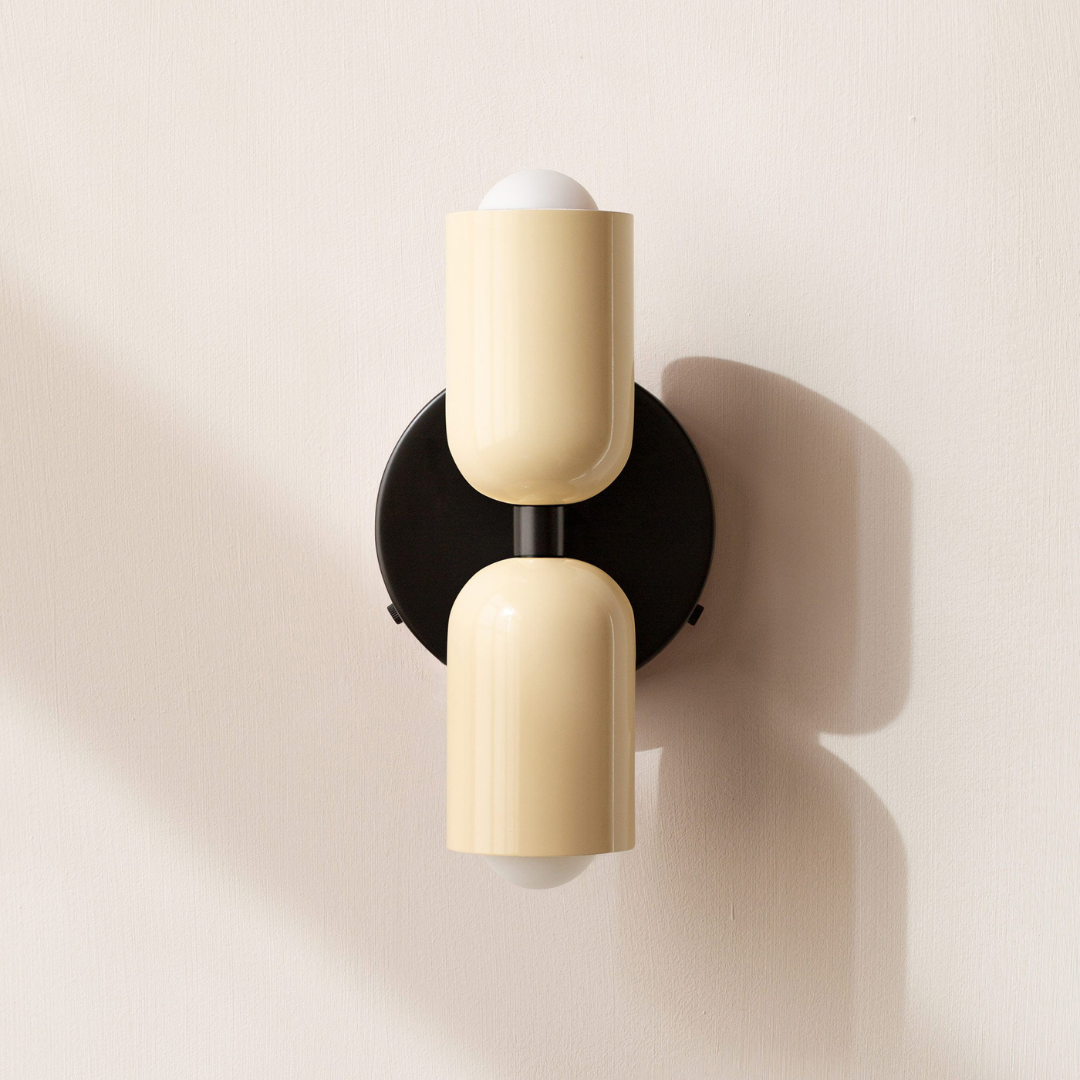 Modern Iron Wall Sconce with Dual Cylinders