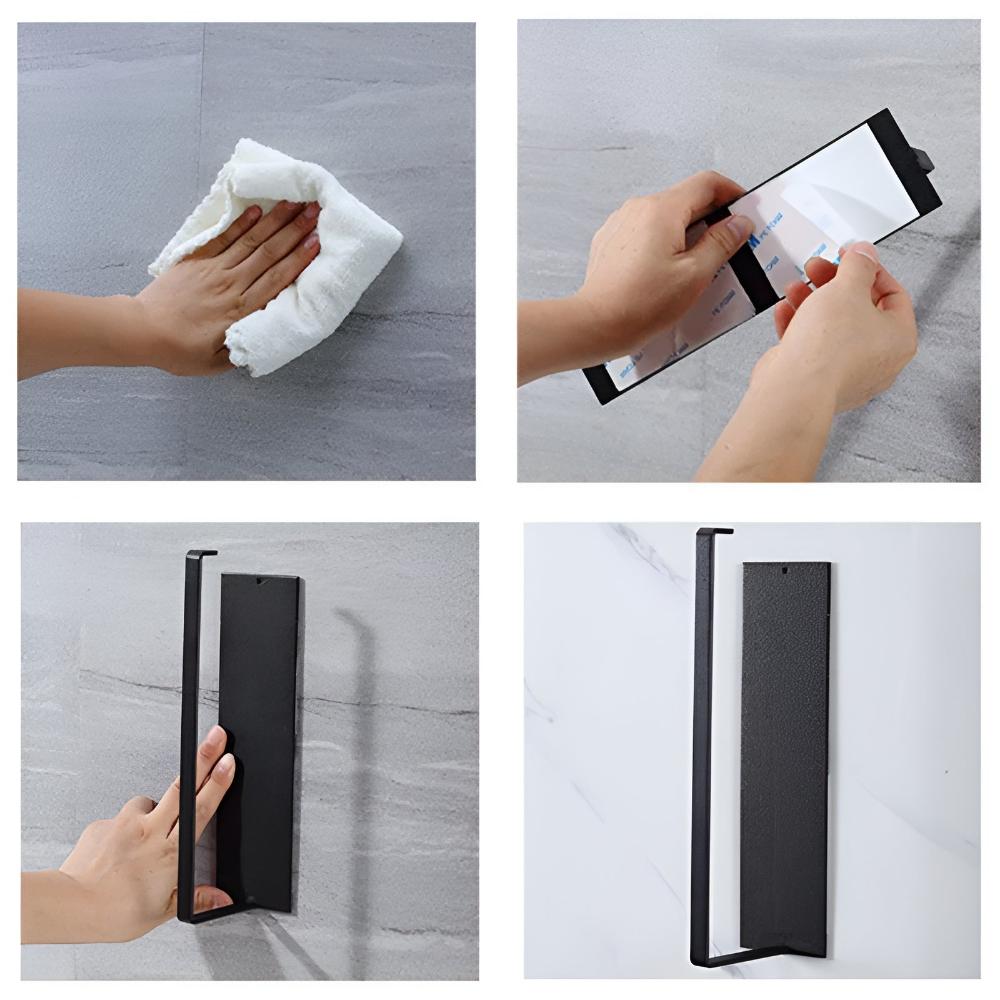Adhesive Iron Paper Towel Holder with Shelf