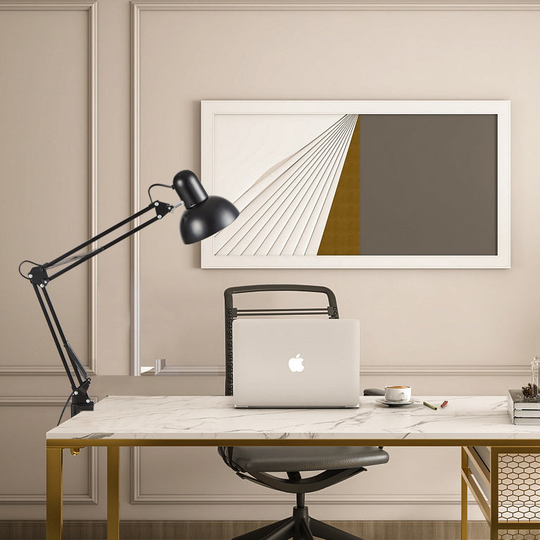 Adjustable Metal Clamp Desk Lamp with Spring