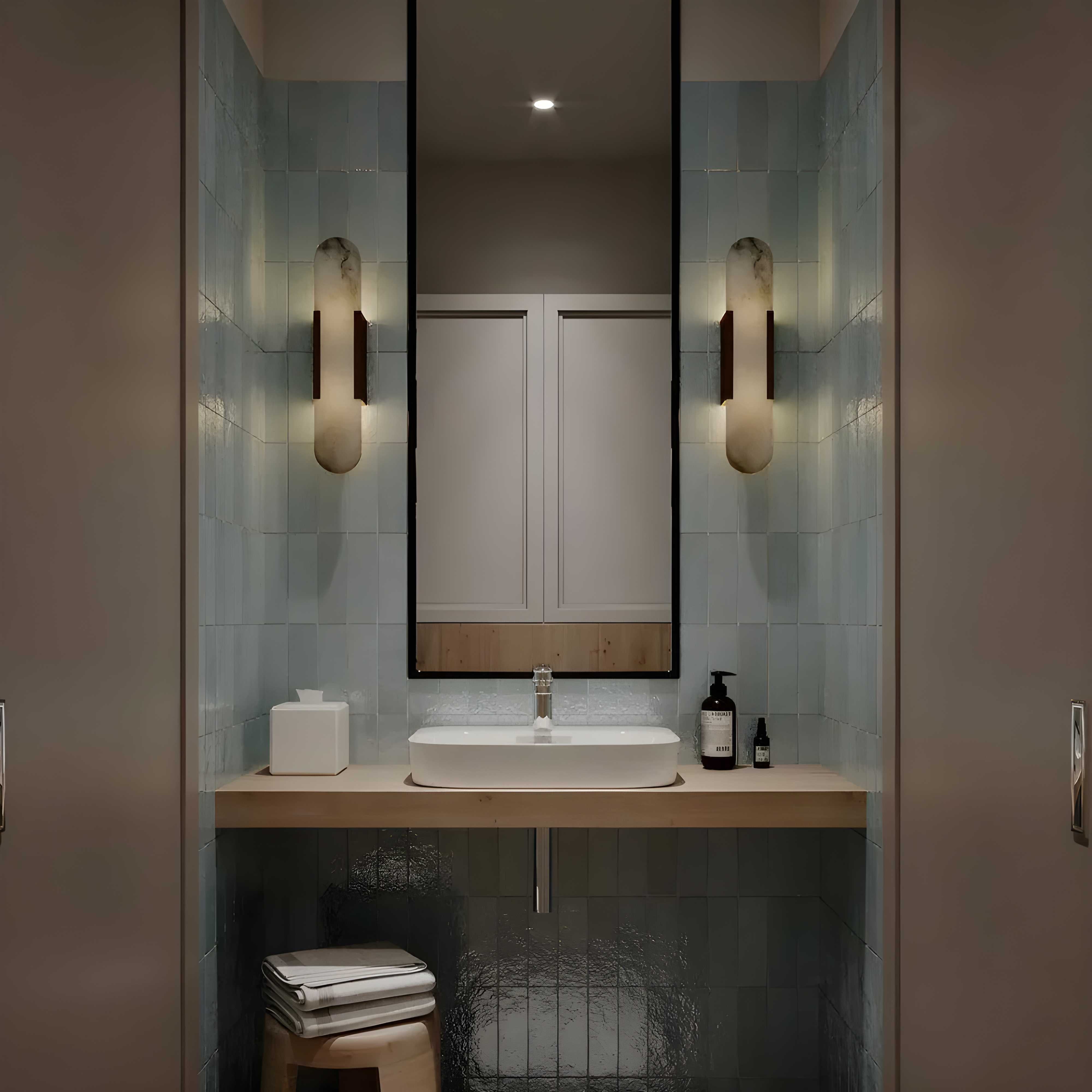 Alabaster Marble Wall Sconce with LED Light