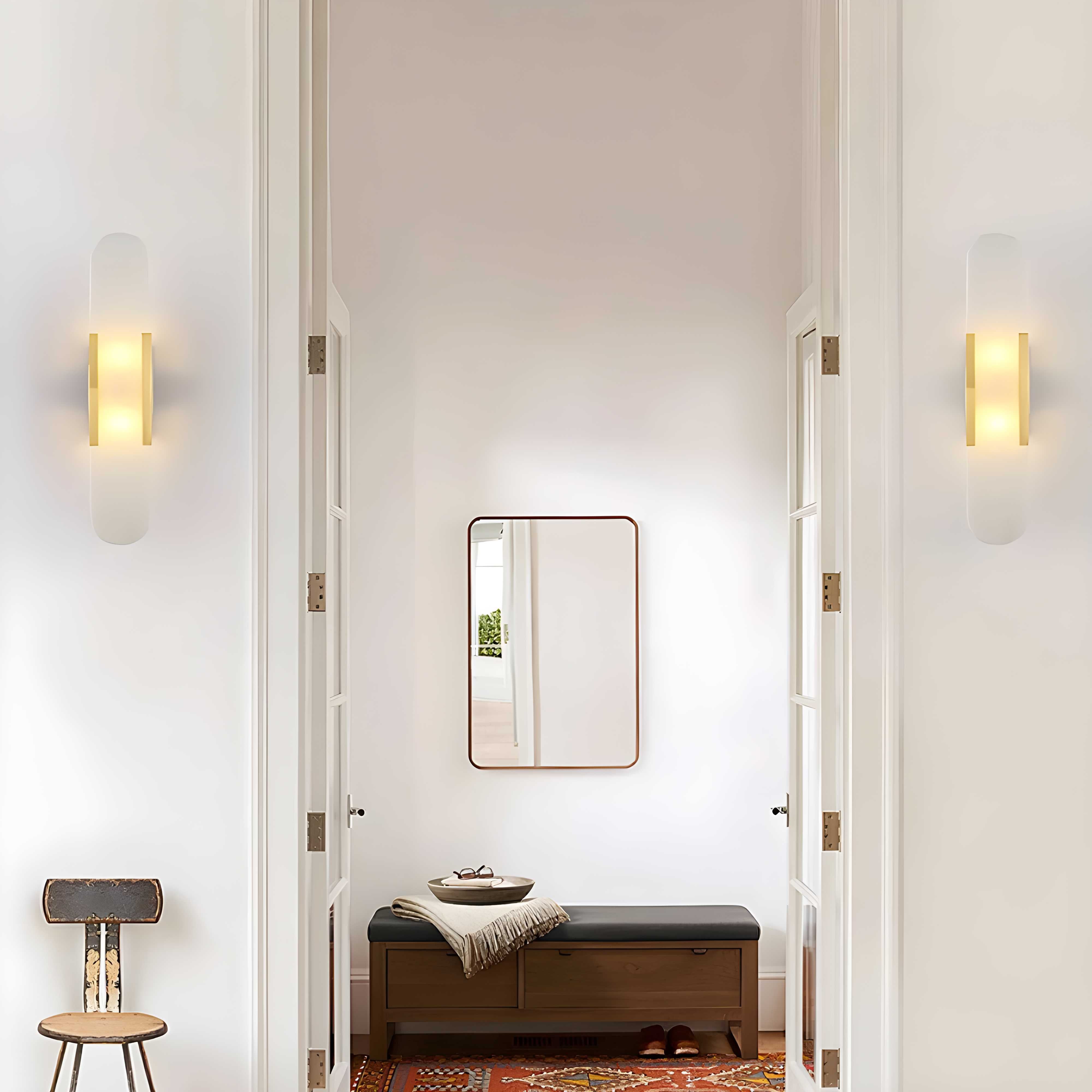 Alabaster Marble Wall Sconce with LED Light