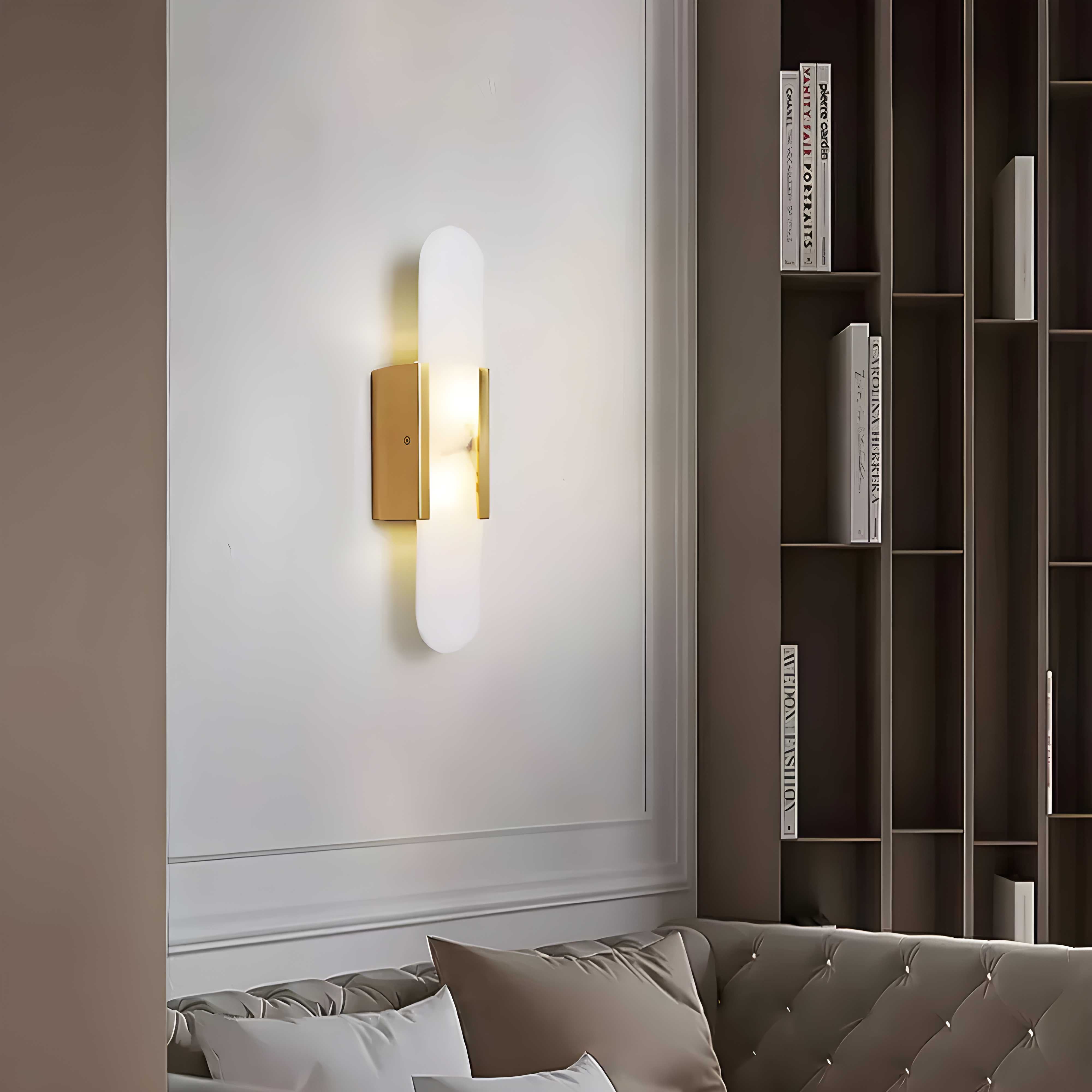 Alabaster Marble Wall Sconce with LED Light