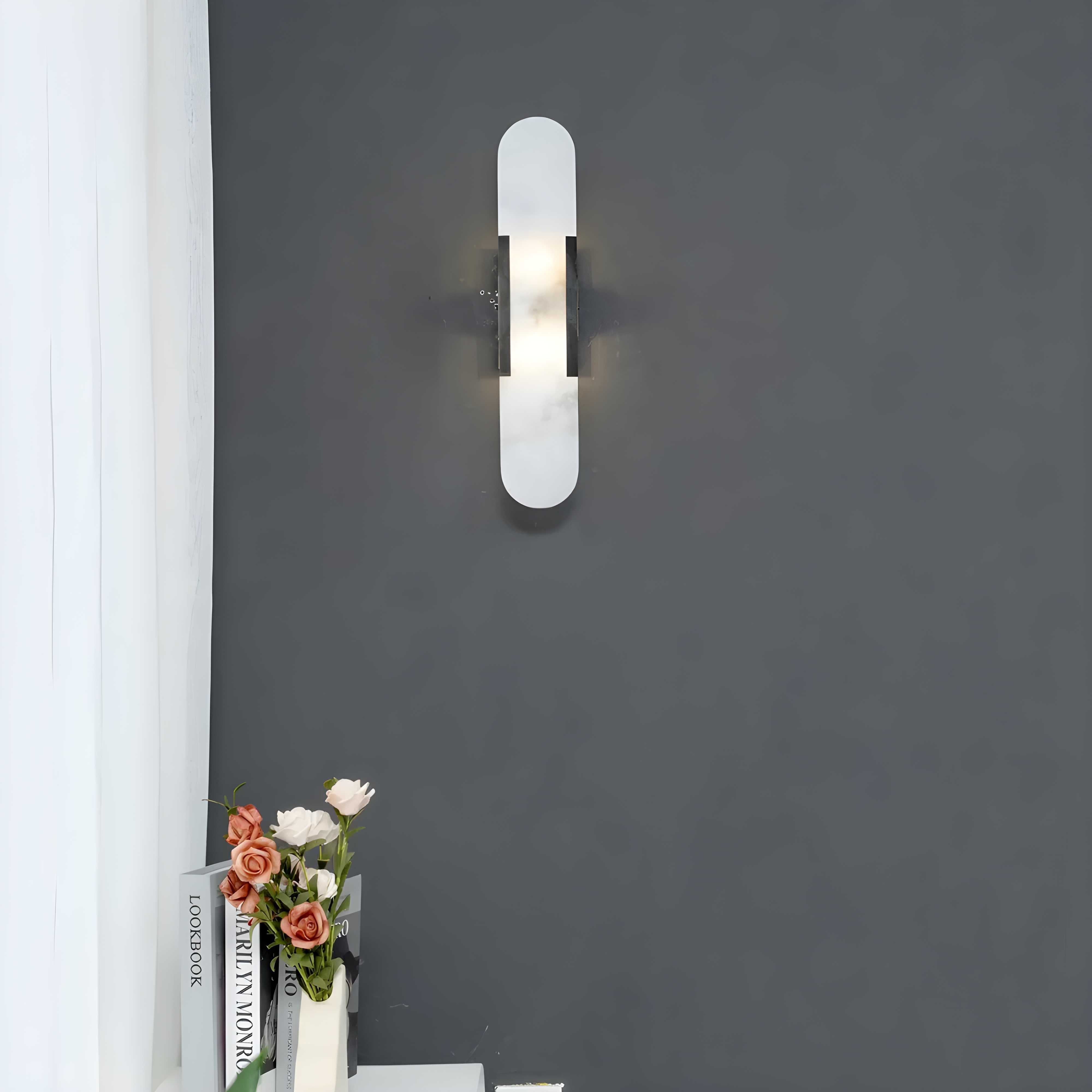 Alabaster Marble Wall Sconce with LED Light
