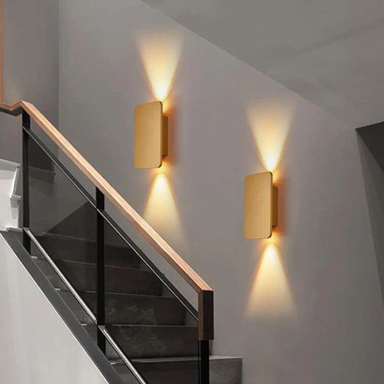 Aluminum Glass Wall Sconce with Up Down Glow