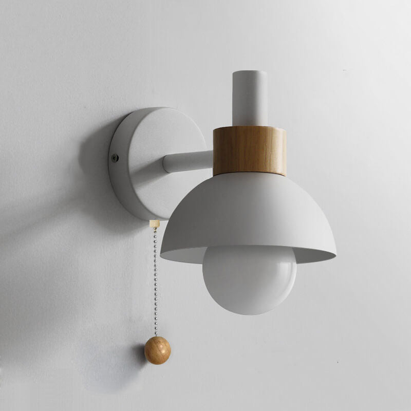 Nordic Metal Globe Wall Sconce with Pull Cord