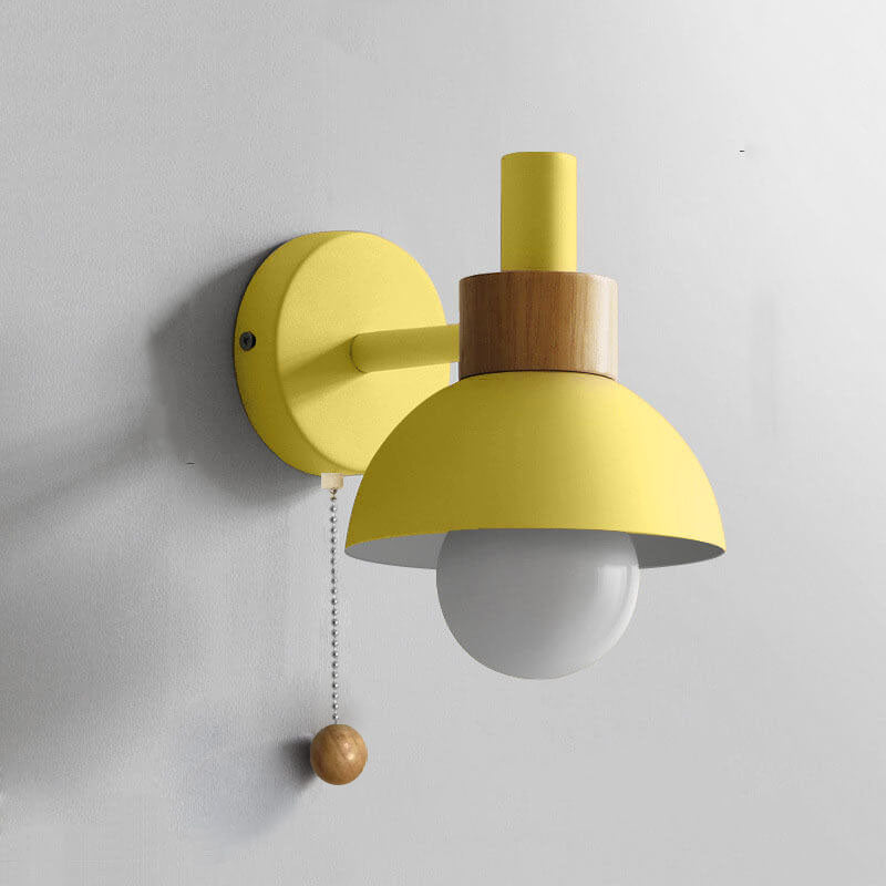 Nordic Metal Globe Wall Sconce with Pull Cord