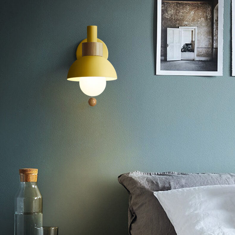 Nordic Metal Globe Wall Sconce with Pull Cord