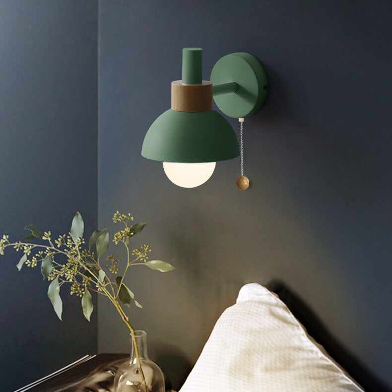 Nordic Metal Globe Wall Sconce with Pull Cord