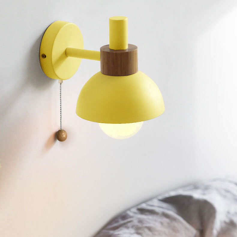Nordic Metal Globe Wall Sconce with Pull Cord