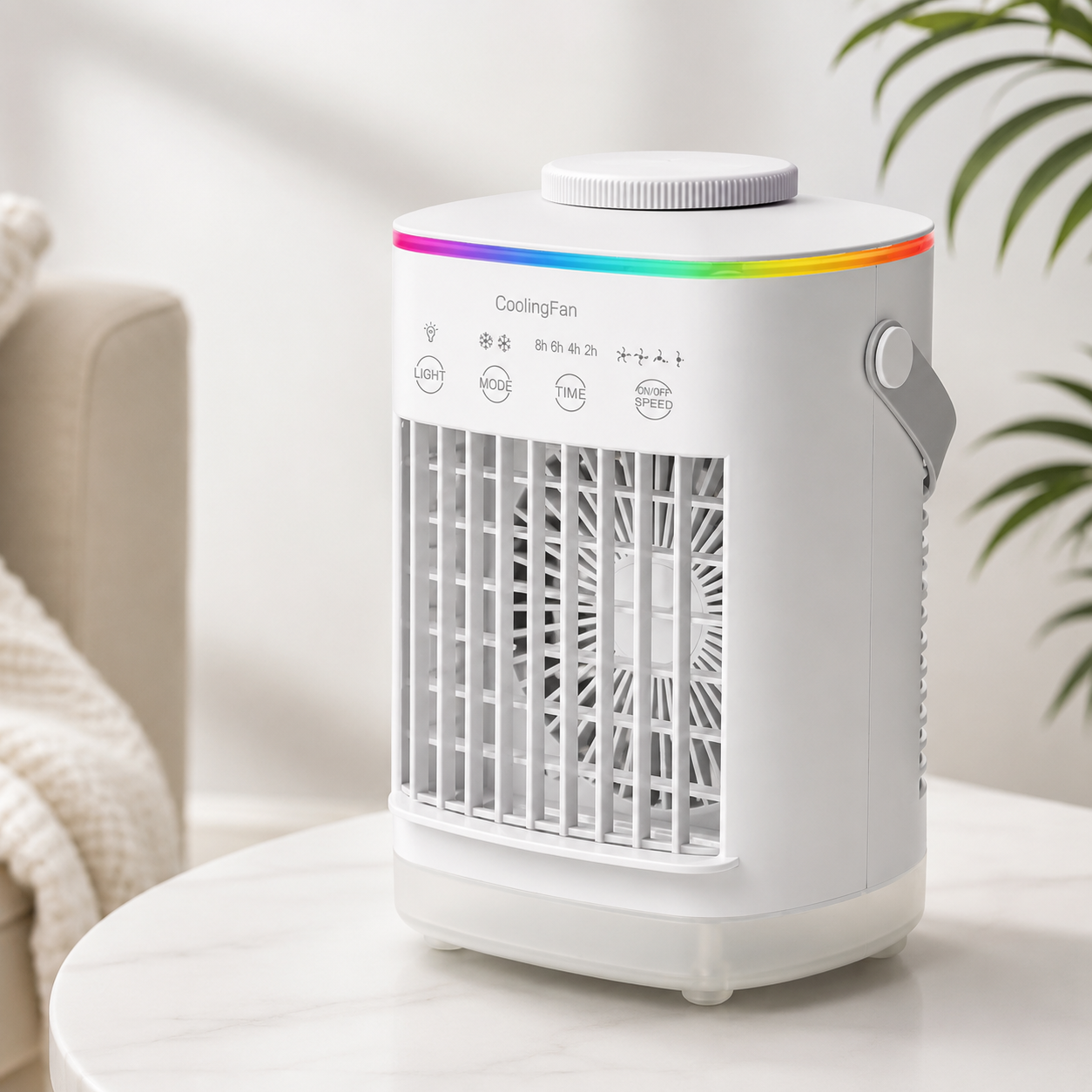 Portable Air Cooler with Mist and LED Light