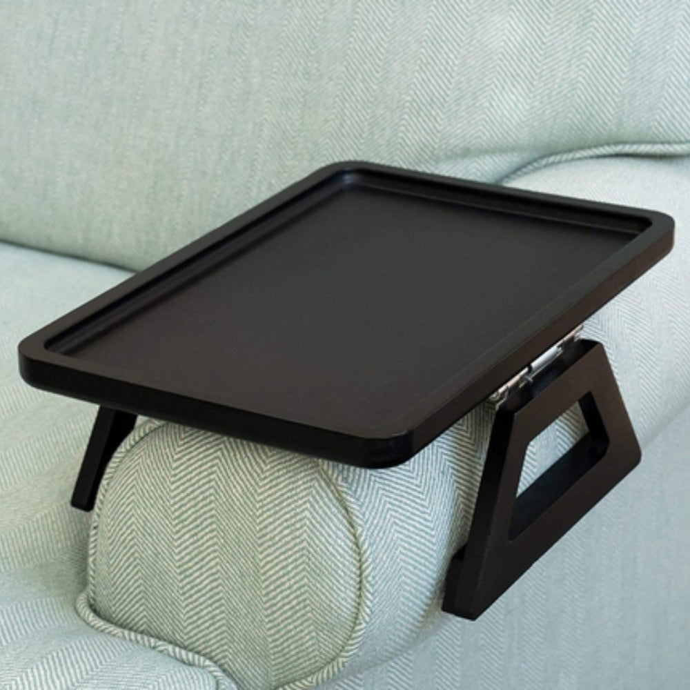 Bamboo Clip-On Arm Tray with Raised Rim
