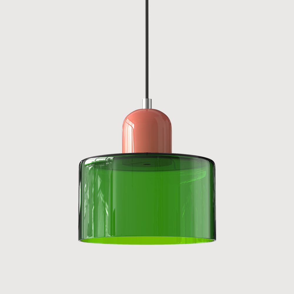 Bauhaus Glass Cylinder Pendant Light Colorful